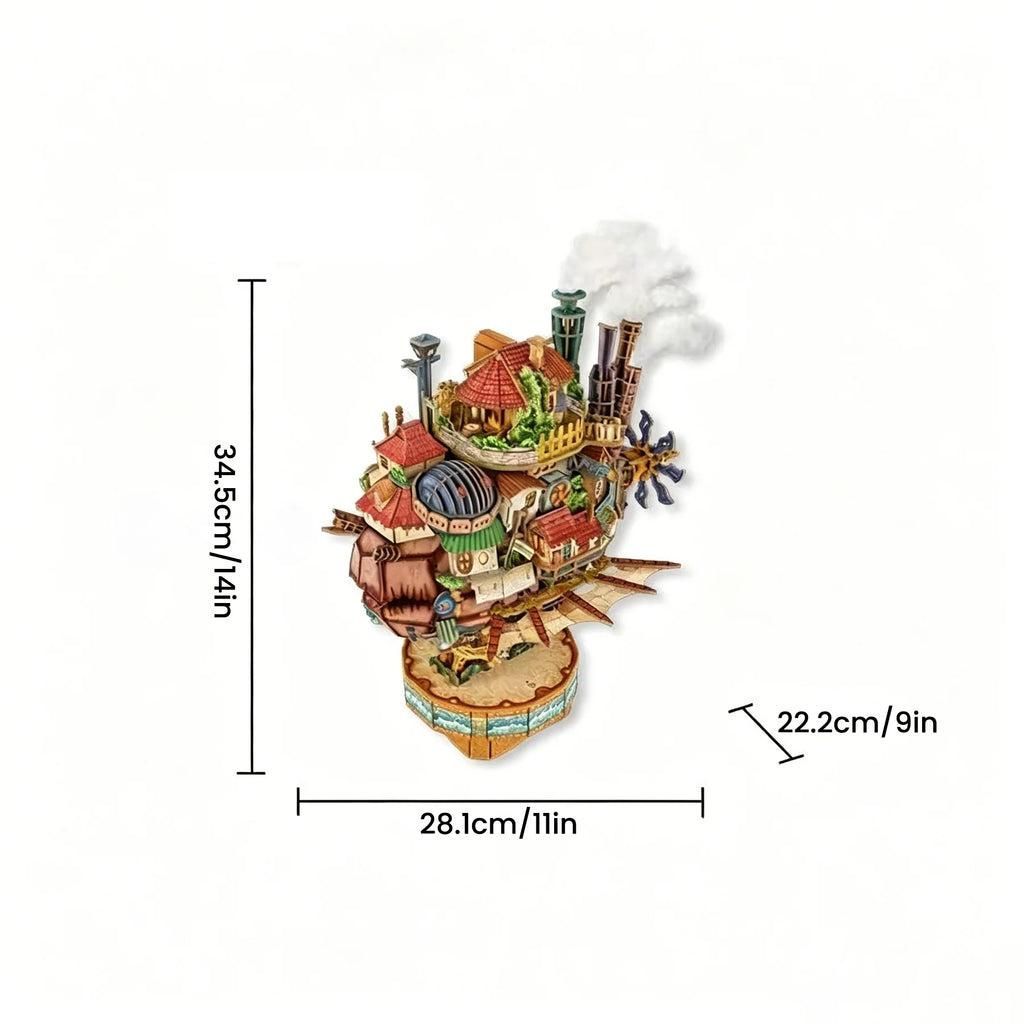Dreamy Moving Castle 3D Wooden Puzzle with Lights, Motion & Music