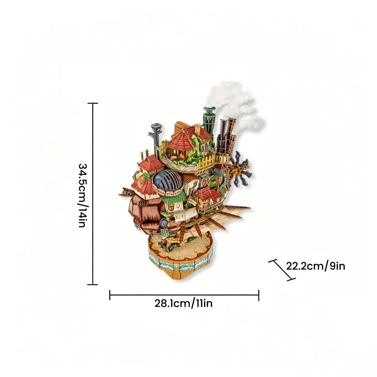 Dreamy Moving Castle 3D Wooden Puzzle with Lights, Motion & Music