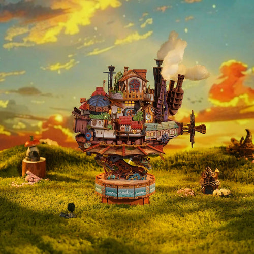 Dreamy Moving Castle 3D Wooden Puzzle with Lights, Motion & Music